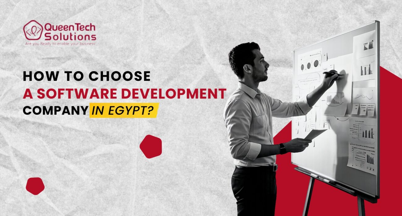 A 3D illustration of a person, a board, a pen, and a smartphone representing the technical processes of a software development company in Egypt.